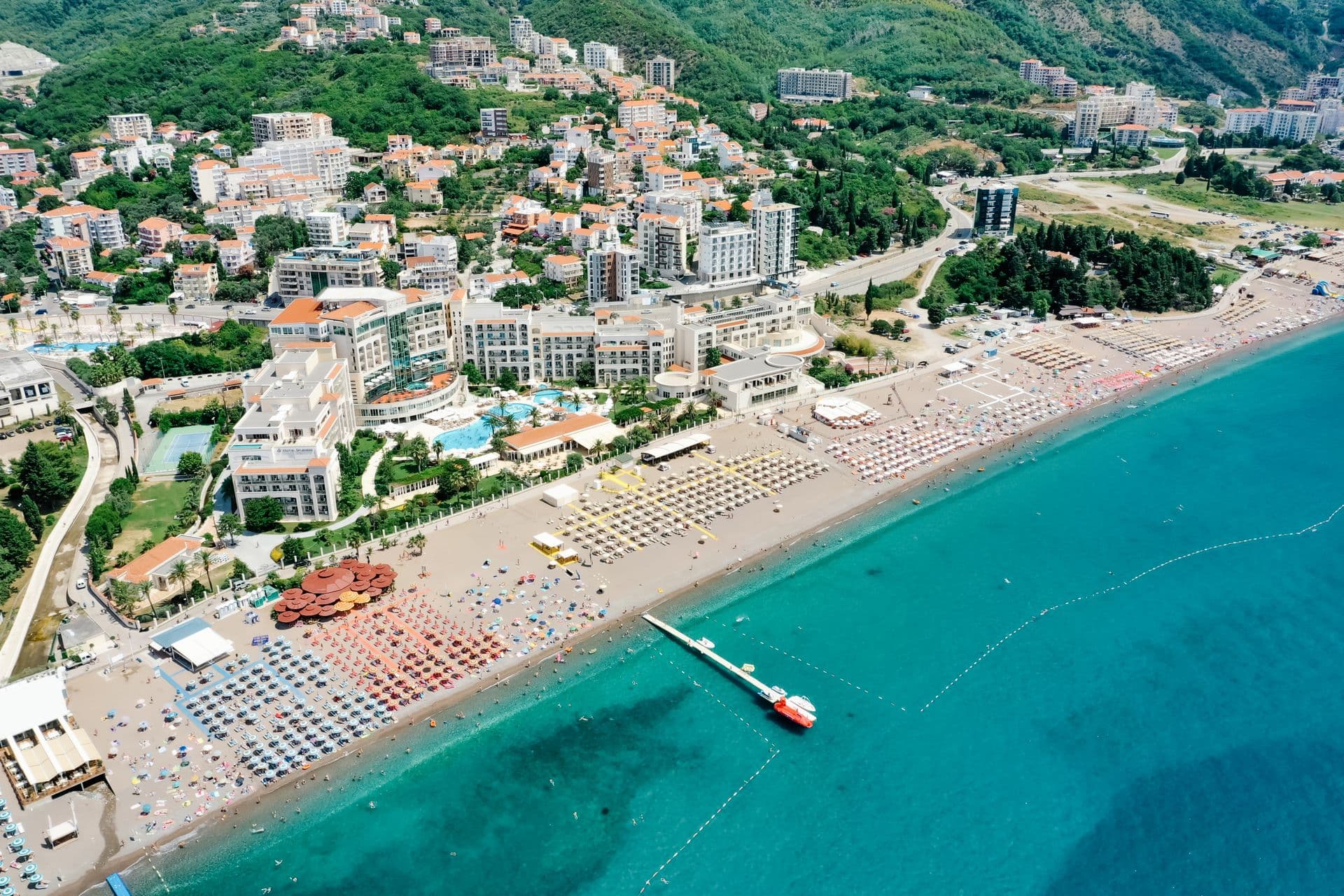 The Montenegrin coast from the air, Budva