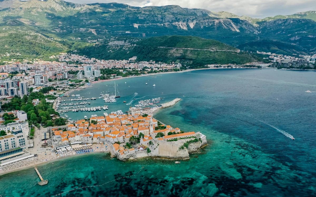 The walled old town of Budva on the Adriatic
