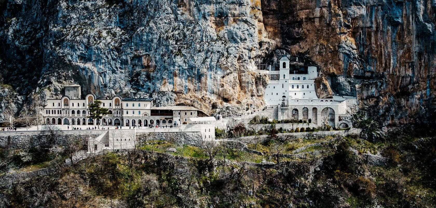 Ostrog monastery, set into the cliff an hour north